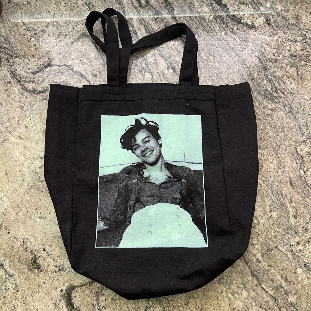 Harry Styles Love on Tour Treat People with Kindness Tote Bag Black
